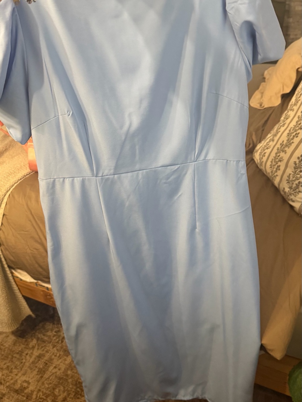 SHEIN Light Blue Short Sleeve Sheath Dress